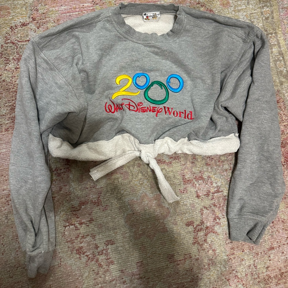 Vintage Re-Worked Cropped Walt Disney World Crewneck Sweatshirt